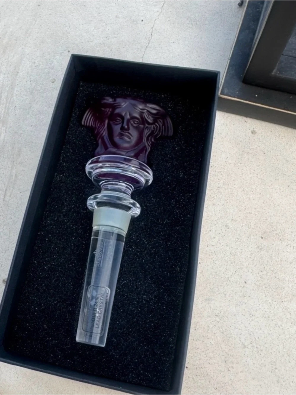 Versace Purple Medusa Amethyst Crystal Wine Bottle Stopper